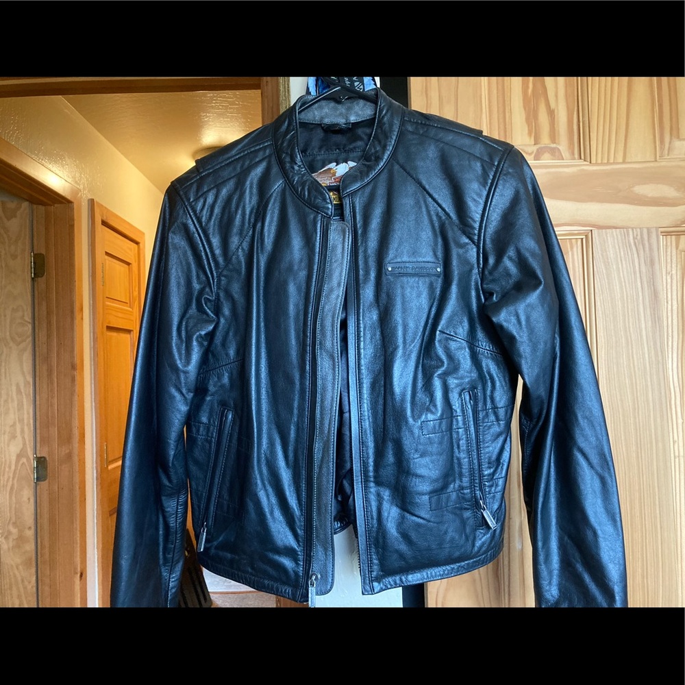 Leather motorcycle jacket